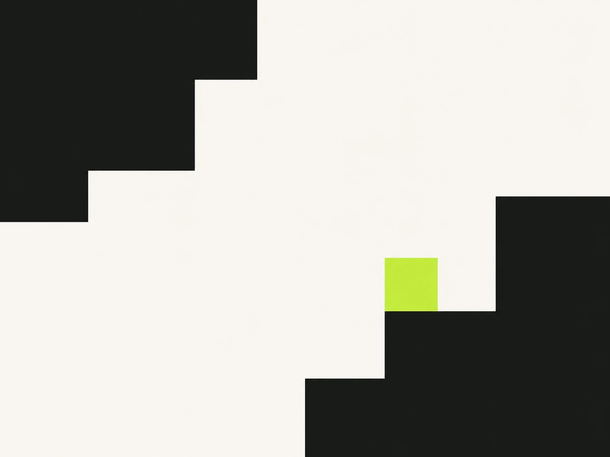 Abstract vector graphic of connected forms